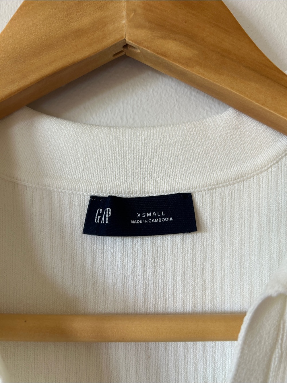 GAP 90s Style Ribbed Sleeveless Polo Tank Top Cream XS - Picture 2 of 6